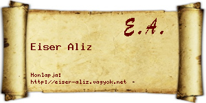 Eiser Aliz névjegykártya